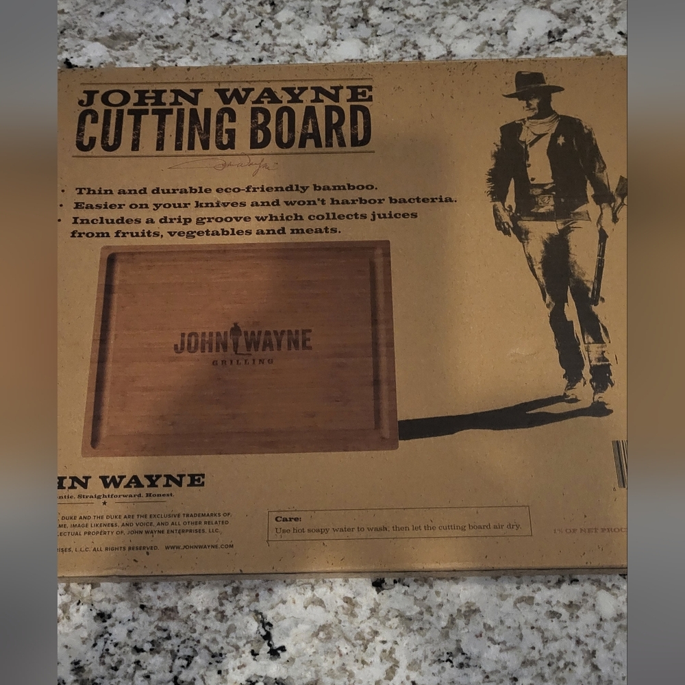 NEW John Wayne Bamboo Cutting Board